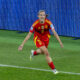 Aitana Bonmatí celebrates her goal against Germany in the UEFA Women's Euro 2025 semifinal in Zurich, Switzerland.