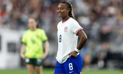 Jaedyn Shaw at the SheBelieves Cup in February 2025.