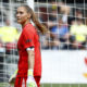 Aubrey Kingsbury stands in goal during a match between the Washington Spirit and NJ/NY Gotham FC at Audi Field in Washington, D.C. on April 26 2025.